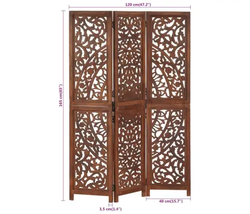 Kambario Pertvara, 3 Dalių, Ruda, 120X165cm Mango Masyvas