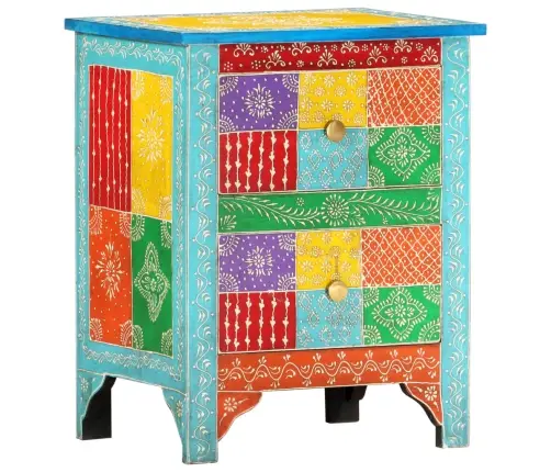 Naktsskapītis, 40X30X50 Cm, Apgleznots, Mango Masīvkoks Vidaxl