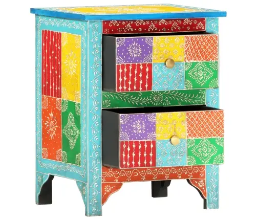 Naktsskapītis, 40X30X50 Cm, Apgleznots, Mango Masīvkoks Vidaxl