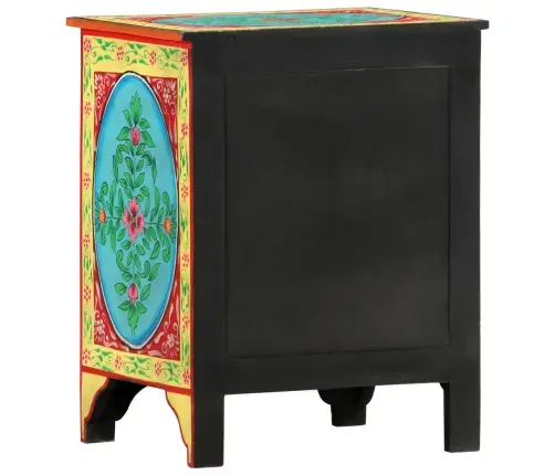 Naktinė Spintelė, 40X30X50cm Mango Masyvas, Dažyta Rankomis