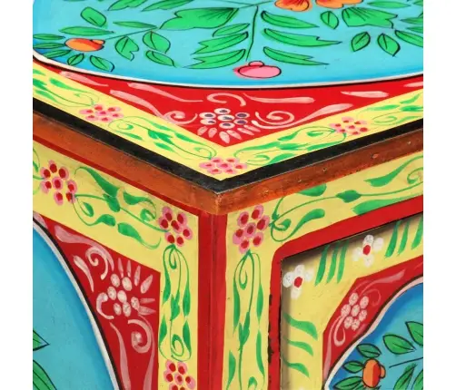 Naktinė Spintelė, 40X30X50cm Mango Masyvas, Dažyta Rankomis