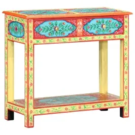 Konsoles Galdiņš, Apgleznots, 80X35X75 Cm, Mango Masīvkoks Vidaxl