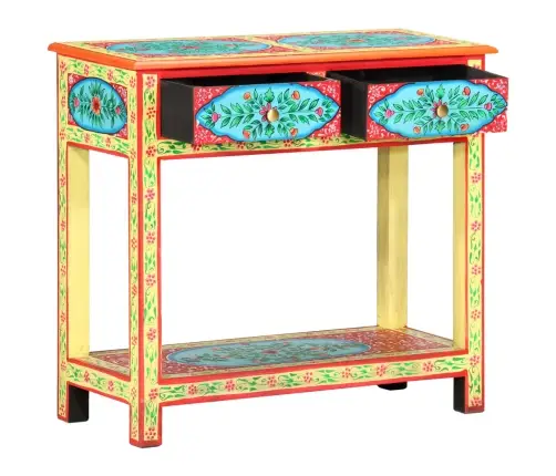 Konsoles Galdiņš, Apgleznots, 80X35X75 Cm, Mango Masīvkoks Vidaxl