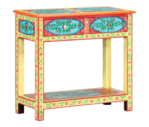 Konsoles Galdiņš, Apgleznots, 80X35X75 Cm, Mango Masīvkoks Vidaxl