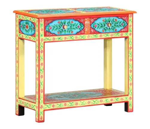 Konsoles Galdiņš, Apgleznots, 80X35X75 Cm, Mango Masīvkoks Vidaxl