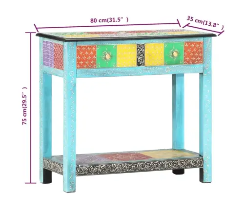 Konsolinis Staliukas, 80X35X75cm Mango Medienos Masyvas
