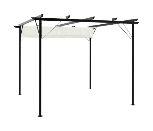 Pergolė Su Ištraukiamu Stogu, Kreminė Balta, 3X3M, Plienas