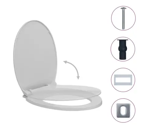 Tualetes Poda Sēdeklis, Lēnās Aizvēršanas Funkcija, Pelēks Vidaxl