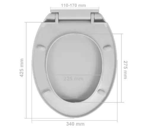 Tualetes Poda Sēdeklis, Lēnās Aizvēršanas Funkcija, Pelēks Vidaxl