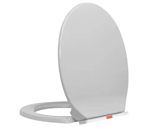 Vaikselt Suletav Prill-Laud, Kiirkinnitusega, Helehall, Ovaalne