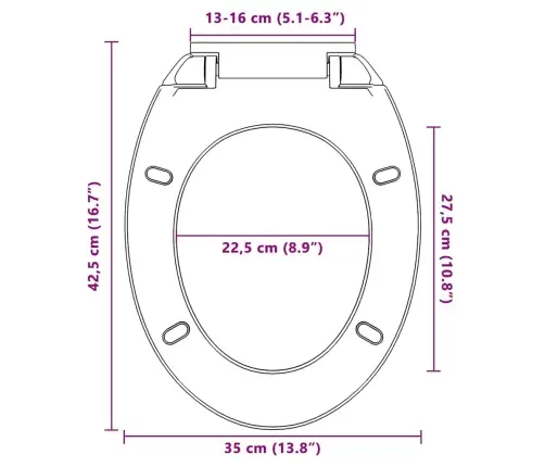 Vaikselt Suletav Prill-Laud, Aprikoosivärvi, Ovaalne