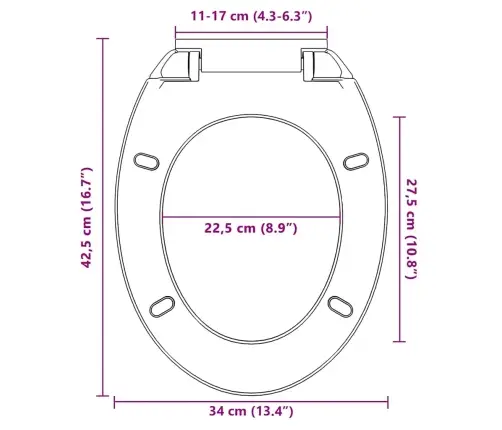Vaikselt Suletav Prill-Laud, Kiirkinnitusega, Sinine, Ovaalne