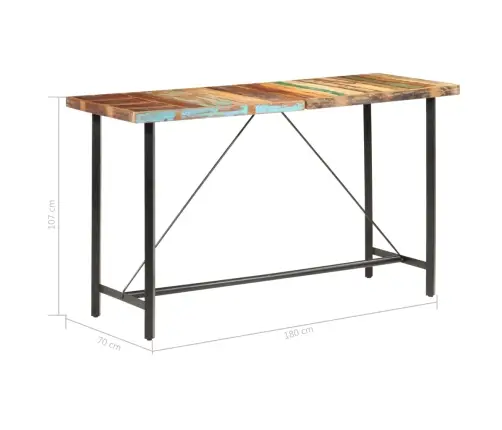 Baarilaud, 180 X 70 X 107 cm Taaskasutatud Puit