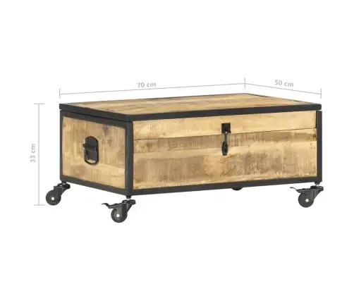 Kafijas Galdiņš, 70X50X33 Cm, Mango Masīvkoks Vidaxl