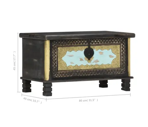 Hoiukast, Must, 80 X 40 X 45 cm Mangopuit