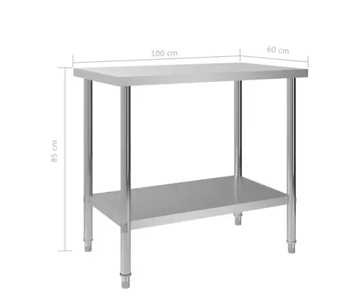 Virtuves Darba Galds, 100X60X85 Cm, Nerūsējošs Tērauds Vidaxl