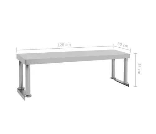 Töölaua Riiul, 120 X 30 X 35 cm Roostevaba Teras