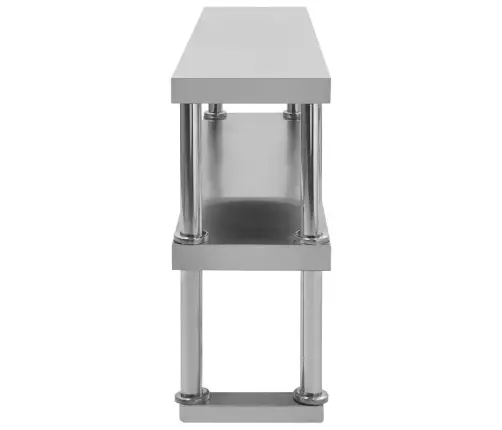 Töölaua 2-Korruseline Riiul, 120 X 30 X 65 cm Roostevaba Teras