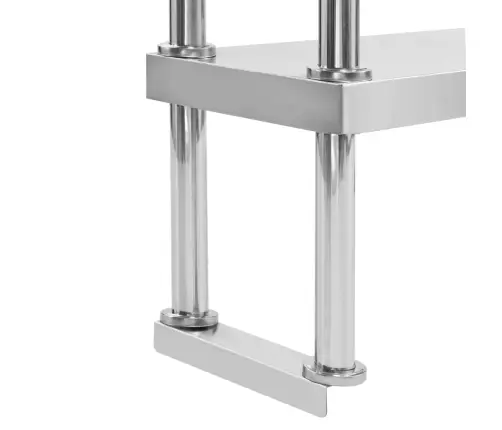 Töölaua 2-Korruseline Riiul, 120 X 30 X 65 cm Roostevaba Teras