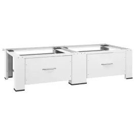 Dubultais Veļasmašīnas Un Žāvētāja Statīvs Ar Atvilktnēm, Balts Vidaxl