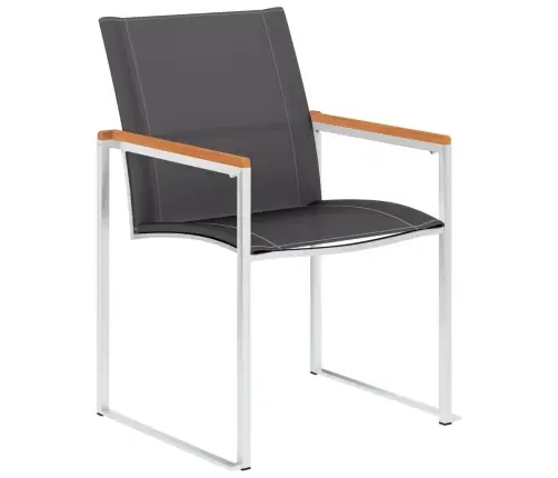 Dārza Krēsli, 2 Gab., Tekstilēns Un Nerūsējošs Tērauds, Pelēki Vidaxl