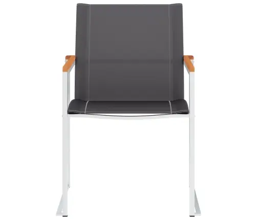 Dārza Krēsli, 2 Gab., Tekstilēns Un Nerūsējošs Tērauds, Pelēki Vidaxl