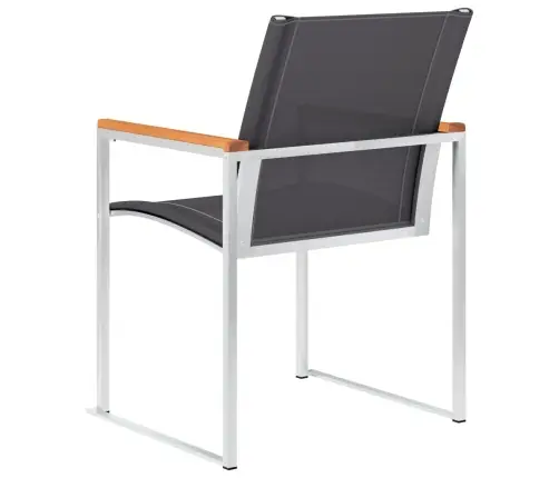 Dārza Krēsli, 2 Gab., Tekstilēns Un Nerūsējošs Tērauds, Pelēki Vidaxl