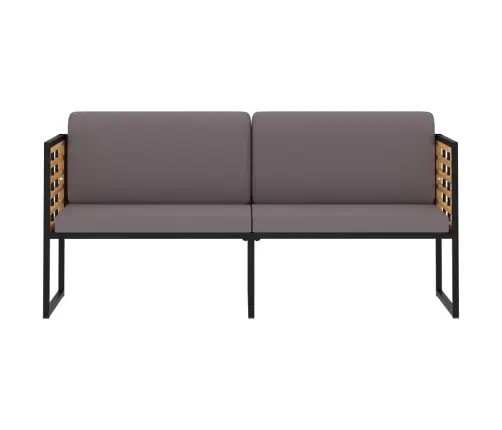 Sodo Suoliukas Su Pagalvėlėmis, Pilkas, 136cm Akacijos Masyvas