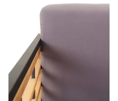 Sodo Suoliukas Su Pagalvėlėmis, Pilkas, 136cm Akacijos Masyvas