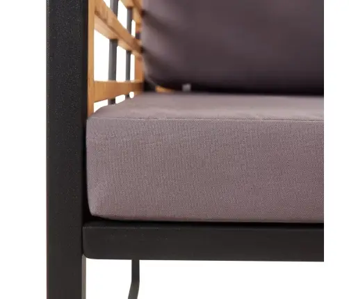 Sodo Suoliukas Su Pagalvėlėmis, Pilkas, 136cm Akacijos Masyvas