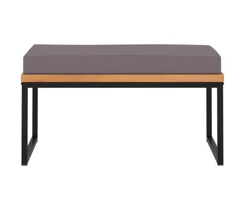 Kāju Balsts Ar Spilvenu, 66X66X36 Cm, Akācijas Koks, Pelēks Vidaxl