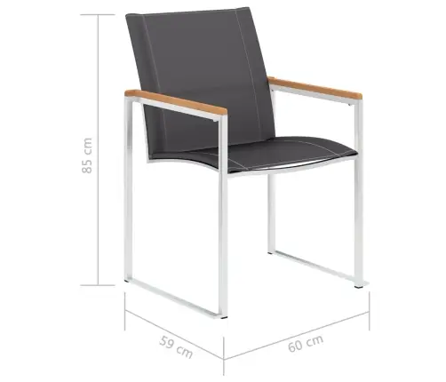 Aiatoolid, 2 Tk, Tekstileen Ja Roostevaba Teras, Hall Aiatoolid, 2 Tk, Tekstileen Ja Roostevaba Teras, Hall