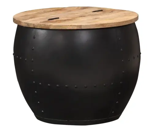 Kavos Staliukas, 53X43cm Mango Medienos Masyvas, Apskritas