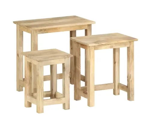 Galdiņi, 3 Gab., Sabīdāmi, Mango Masīvkoks Vidaxl