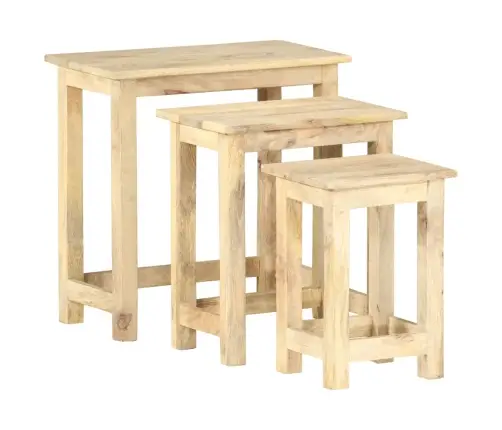 Galdiņi, 3 Gab., Sabīdāmi, Mango Masīvkoks Vidaxl