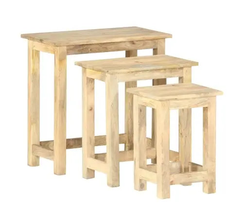 Galdiņi, 3 Gab., Sabīdāmi, Mango Masīvkoks Vidaxl