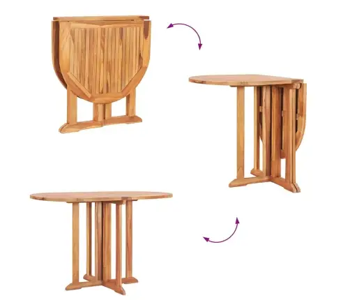 Saliekams Dārza Galds, 120X70X75 Cm, Masīvs Tīkkoks Vidaxl