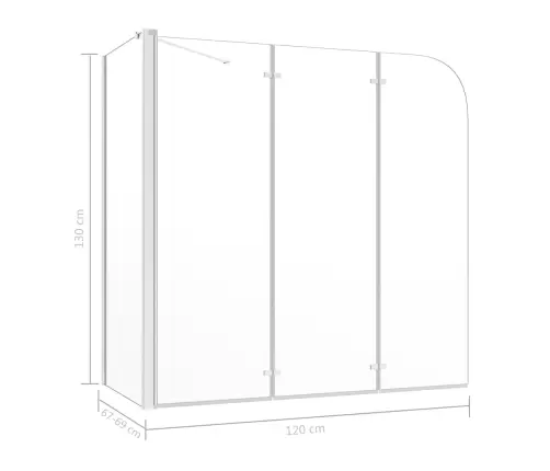 Vannas Siena, 120X69X130 Cm, Rūdīts Stikls, Caurspīdīgs Vidaxl