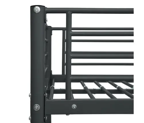 Divstāvu Gultas Rāmis, Melns, 140X200/90X200 Cm, Metāls Vidaxl