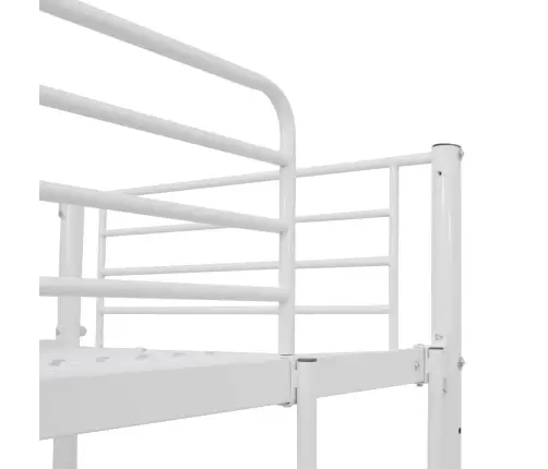 Divstāvu Gulta Ar Galda Rāmi, Balts Metāls, 90X200 Cm Vidaxl