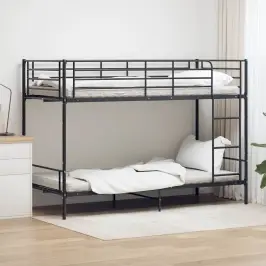 Divstāvu Gulta, Melns Metāls, 90X200 Cm Vidaxl