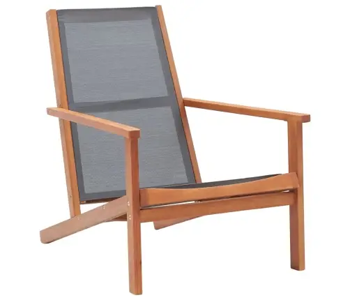 Dārza Atpūtas Krēsls, Pelēks, Eikalipta Masīvkoks Un Tekstilēns  Vidaxl