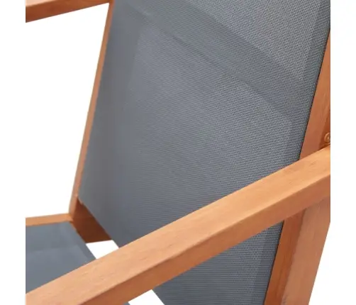 Dārza Atpūtas Krēsls, Pelēks, Eikalipta Masīvkoks Un Tekstilēns  Vidaxl