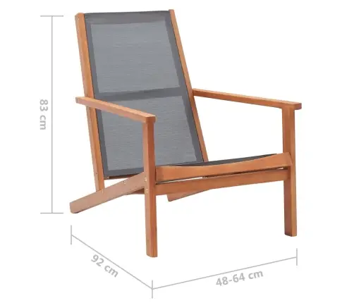 Dārza Atpūtas Krēsls, Pelēks, Eikalipta Masīvkoks Un Tekstilēns  Vidaxl