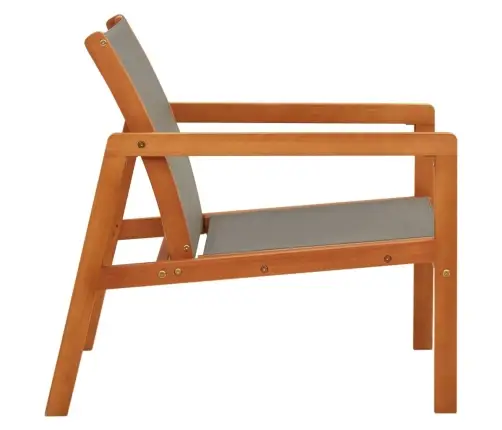 Dārza Atpūtas Krēsls, Pelēks, Eikalipta Masīvkoks Un Tekstilēns Vidaxl