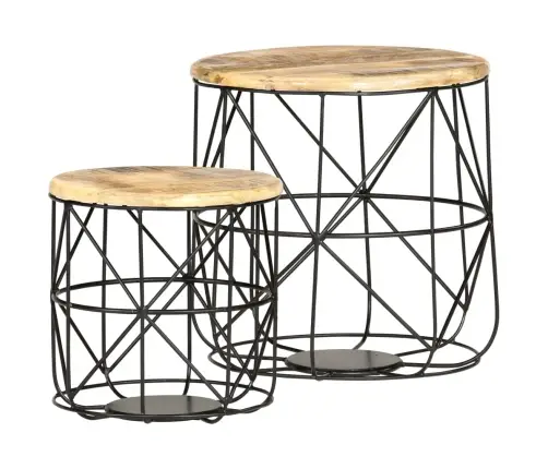 Kafijas Galdiņi, 2 Gab., Mango Masīvkoks Vidaxl Kafijas Galdiņi, 2 Gab., Mango Masīvkoks Vidaxl