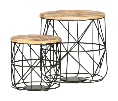 Kafijas Galdiņi, 2 Gab., Mango Masīvkoks Vidaxl Kafijas Galdiņi, 2 Gab., Mango Masīvkoks Vidaxl