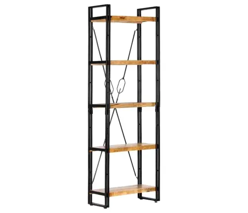 5 Riiuliga Raamaturiiul, 60 X 30 X 180 cm Mangopuit