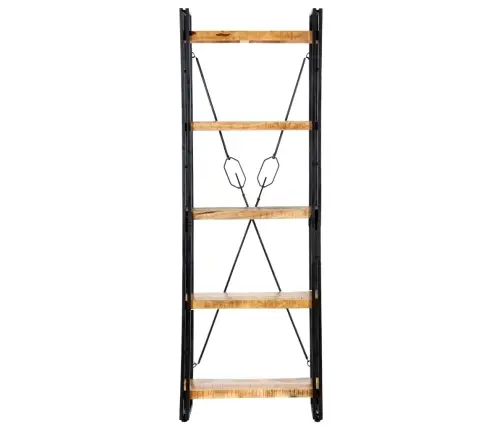 5 Riiuliga Raamaturiiul, 60 X 30 X 180 cm Mangopuit