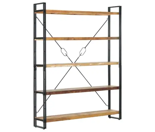 Grāmatu Skapis, 5 Plaukti, 140X30X180 Cm, Pārstrādāts Masīvkoks Vidaxl